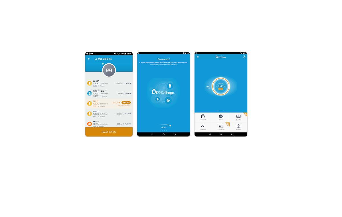 Schermate App AGESP visionabili da Google Play Esempio schermate App AGESP su Google Play