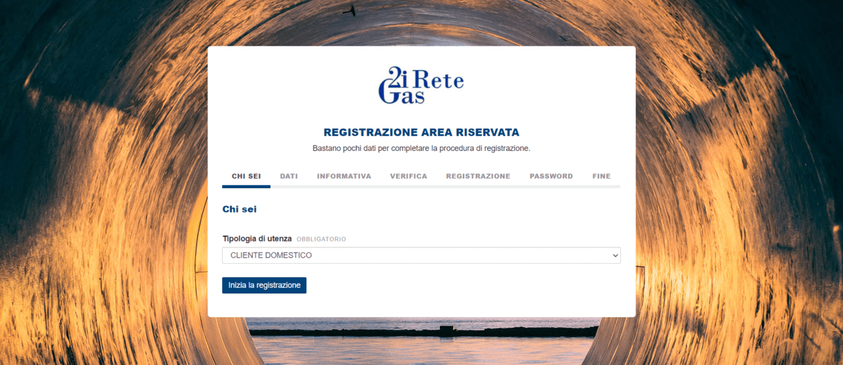 2i rete gas Area clienti: portale di registrazione 2i rete gas Area clienti: portale di registrazione