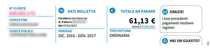 Sezione “Dati della bolletta”, quali informazione contiene? (Esempio Bolletta Gas di Enel). Sezione “Dati della bolletta”, quali informazione contiene? (Esempio Bolletta Gas di Enel).