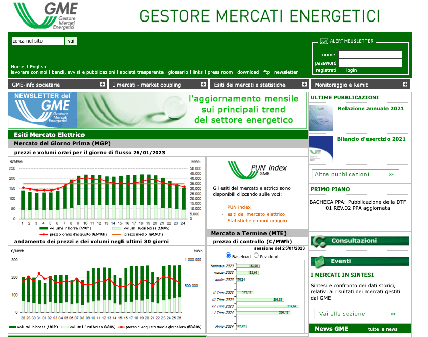 Homepage Gestore dei Mercati Energetici settore dell'home page (26-01-23 www.mercatoelettrico.org) Homepage Gestore dei Mercati Energetici settore dell'home page (26-01-23 www.mercatoelettrico.org)