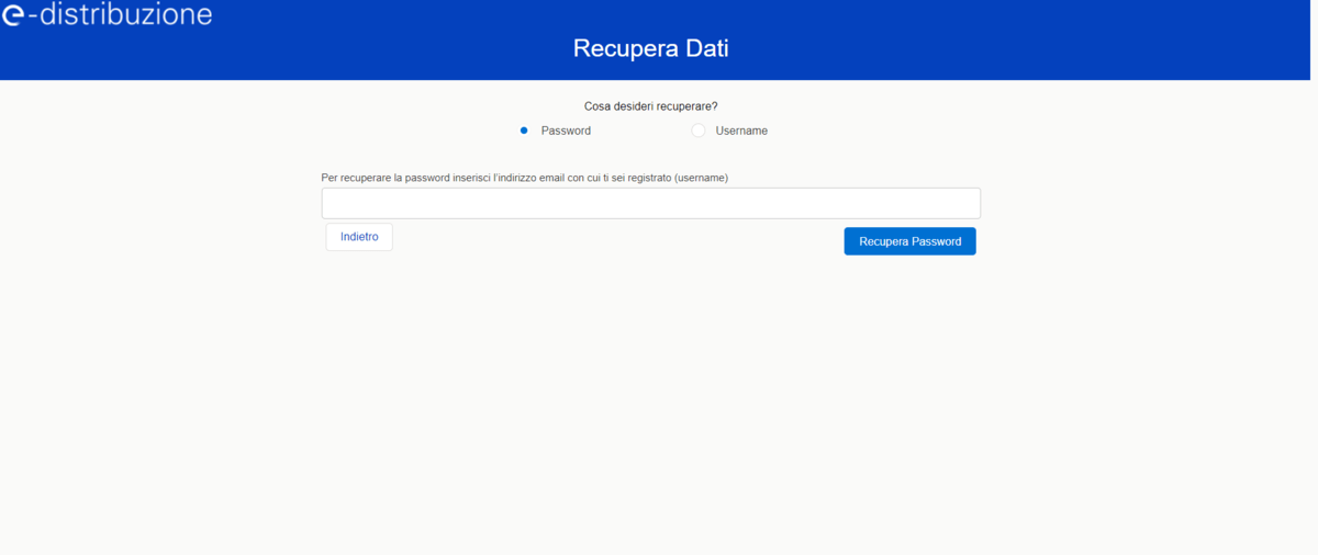 Portale Produttori di Enel: come recuperare la password? (fonte: e-distribuzione.it _31/08/2021) Portale Produttori di Enel: come recuperare la password? (fonte: e-distribuzione.it _31/08/2021)