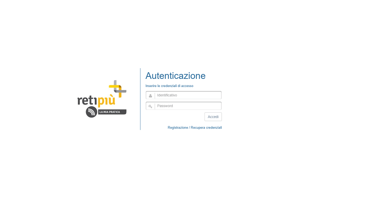 Registrazione RetiPiù la mia Pratica Registrazione RetiPiù